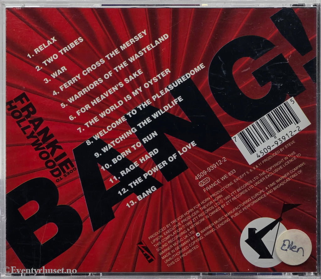 Frankie Goes To Hollywood, Bang!… The Greatest Hits, 1993. Musikk-CD.