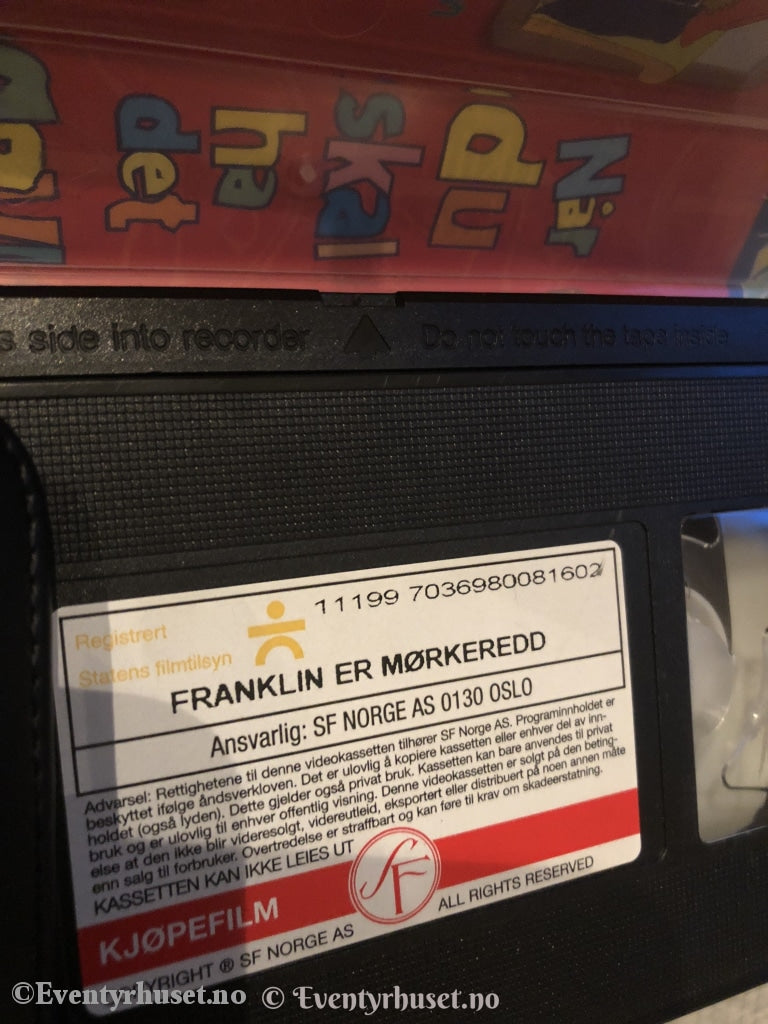 Franklin. 1999. Franklin Er Mørkredd. Vhs. Vhs