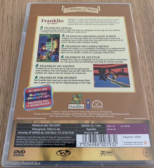 Franklin Og Valpen. 1999. Dvd. Dvd
