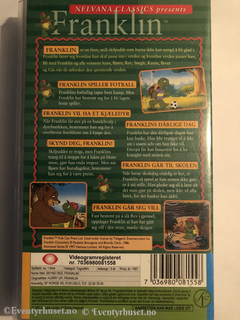 Franklin. Skynd Deg Franklin! 1997. Vhs. Vhs