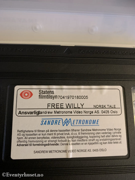 Free Willy. 1993. Vhs. Vhs
