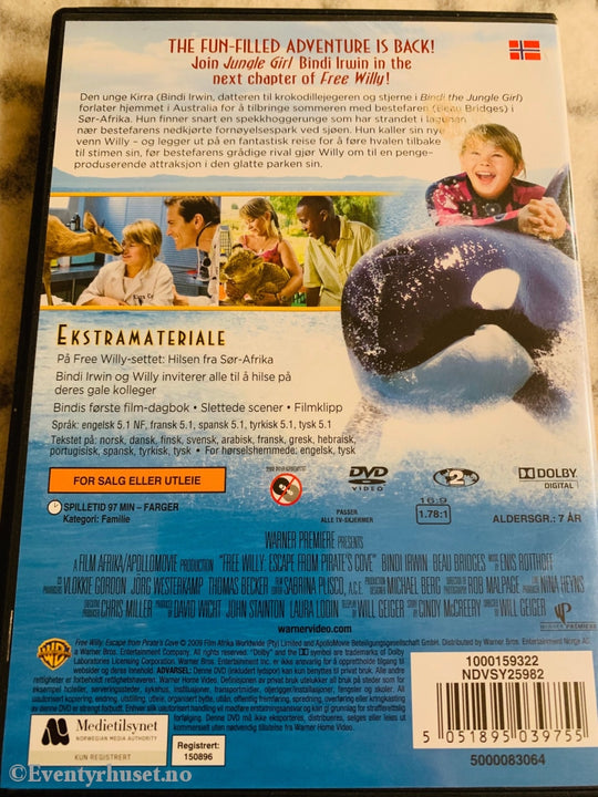 Free Willy 3. Escape From Pirate´s Cove. Dvd. Dvd