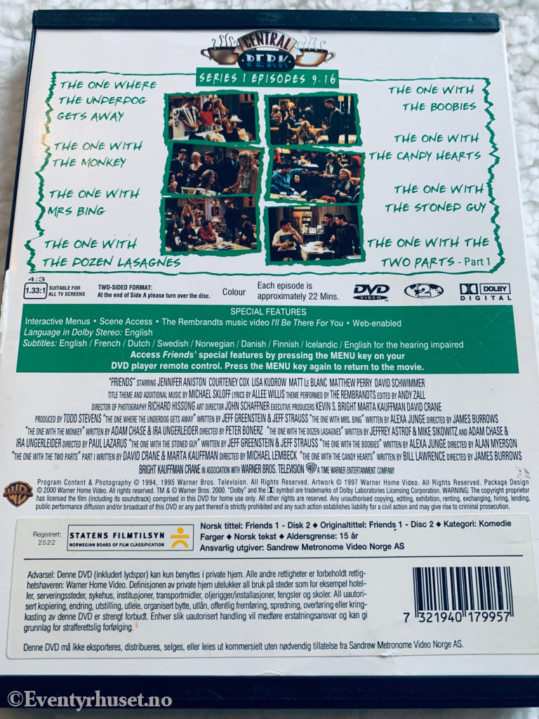 Friends: Series 1 Episodes 9–16. 1995. DVD.