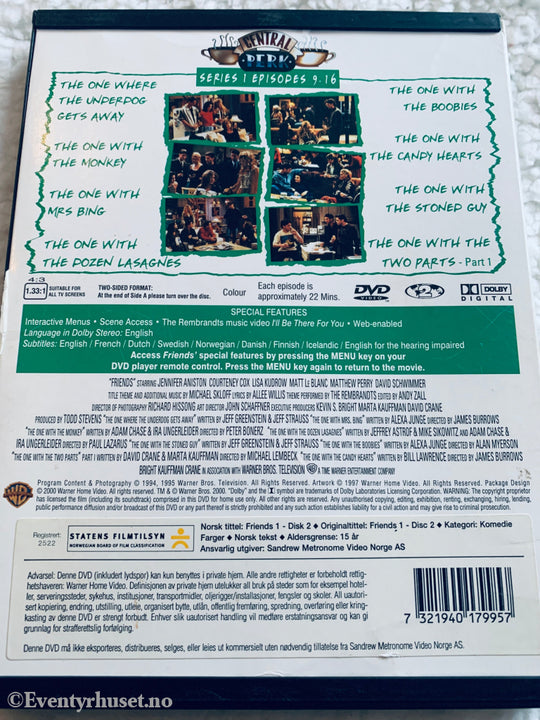 Friends: Series 1 Episodes 9–16. 1995. DVD.