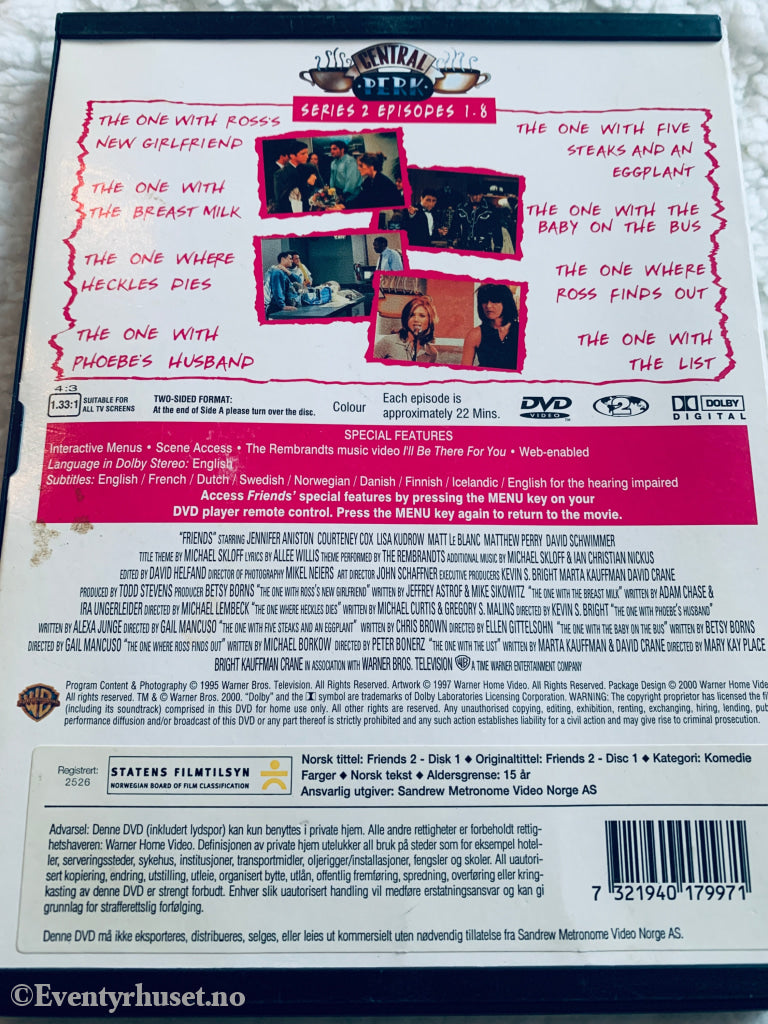 Friends: Series 2 Episodes 1–8. 1996. DVD.
