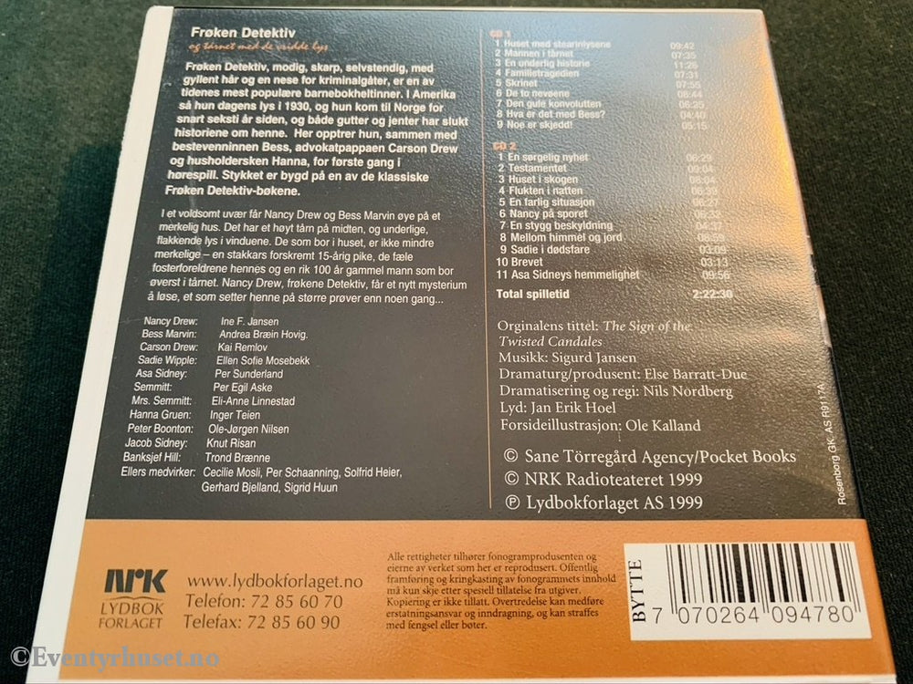 Frøken Detektiv Og Tårnet Med De Vridde Lys. Hørespill Fra Lørdagsbarnetimen På Nrk. Lydbok 2 Cd