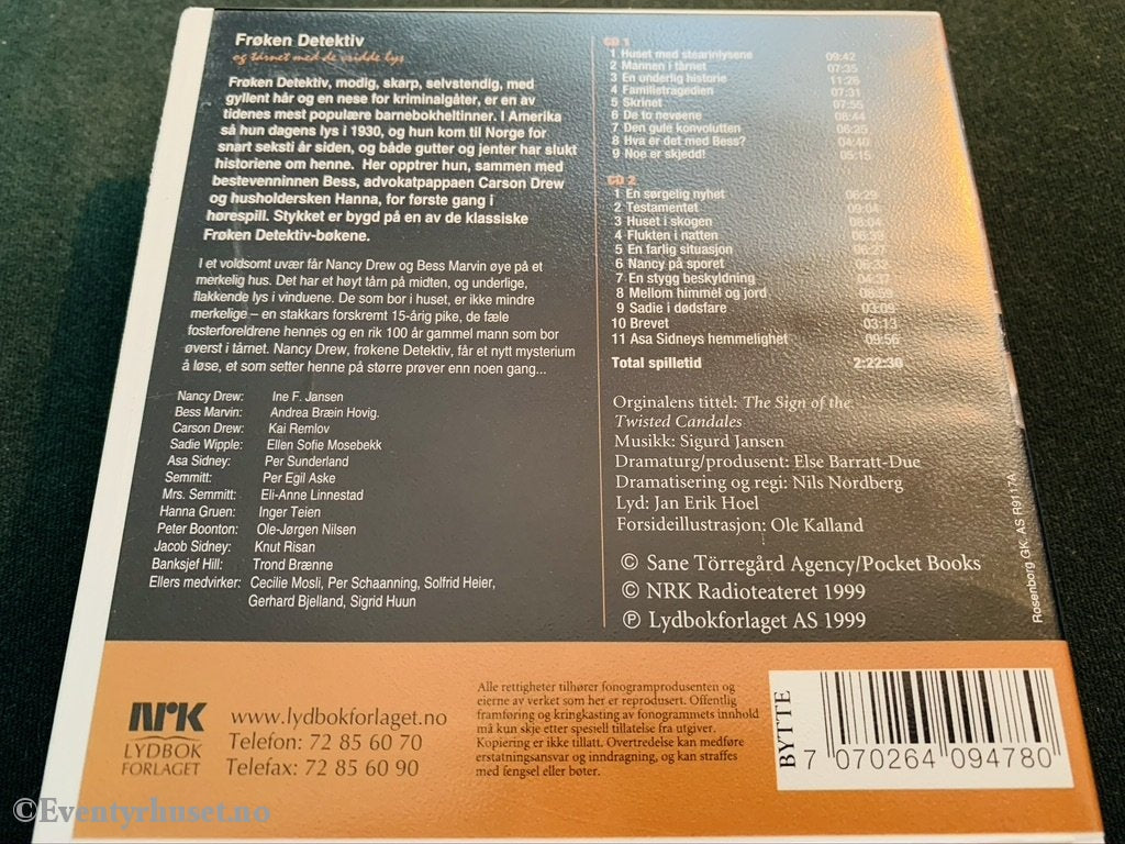 Frøken Detektiv Og Tårnet Med De Vridde Lys. Hørespill Fra Lørdagsbarnetimen På Nrk. Lydbok 2 Cd