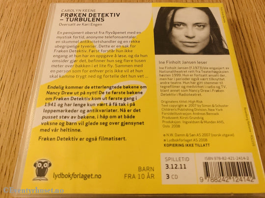 Frøken Detektiv - Turbulens. Lydbok På 3 Cd.