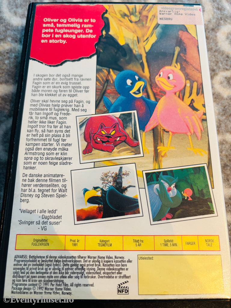 Fuglekrigen. 1981. VHS Big Box. VHS Big Box