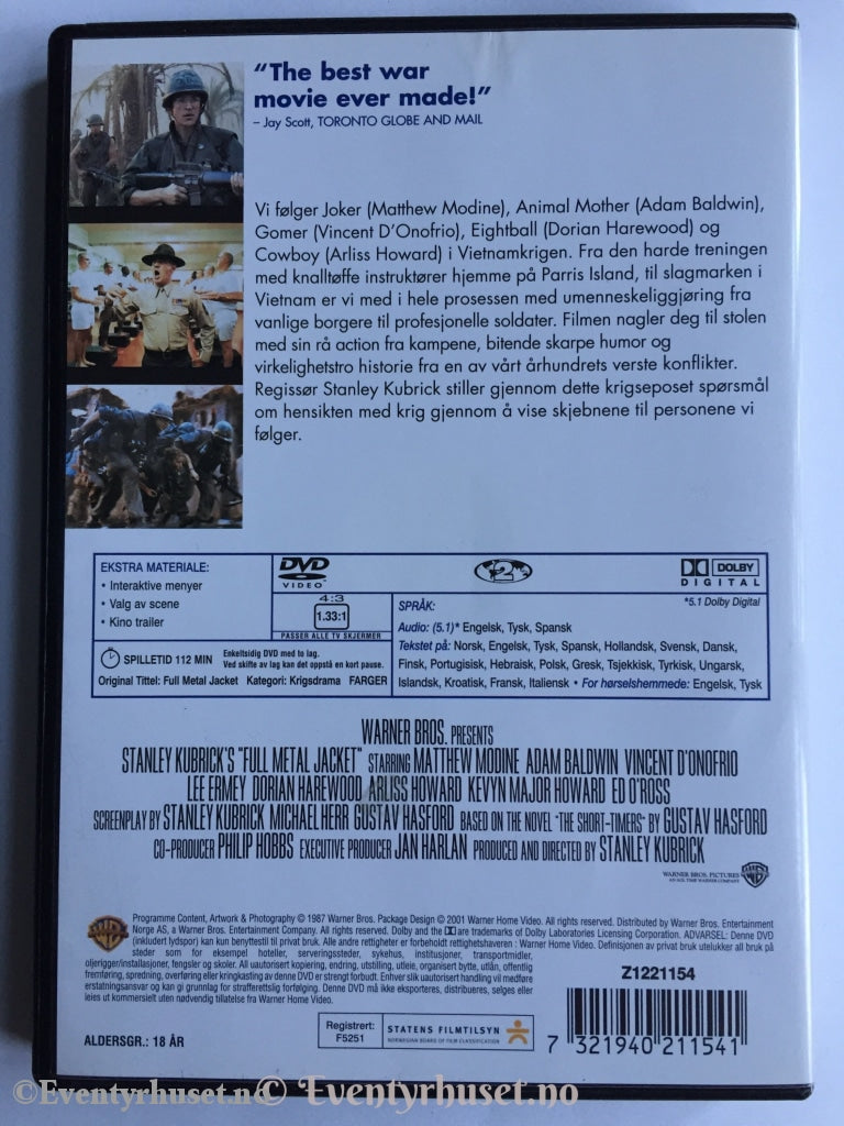 Full Metal Jacket. Dvd. Dvd