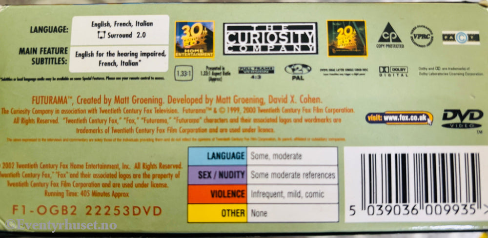 Futurama Sesong 2 (2002). DVD samleboks.