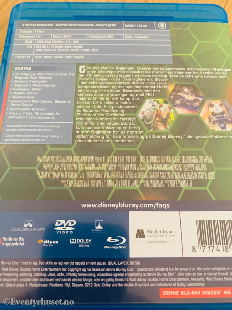 G-Gjengen (G-Force) (2009) . Blu-ray + DVD.