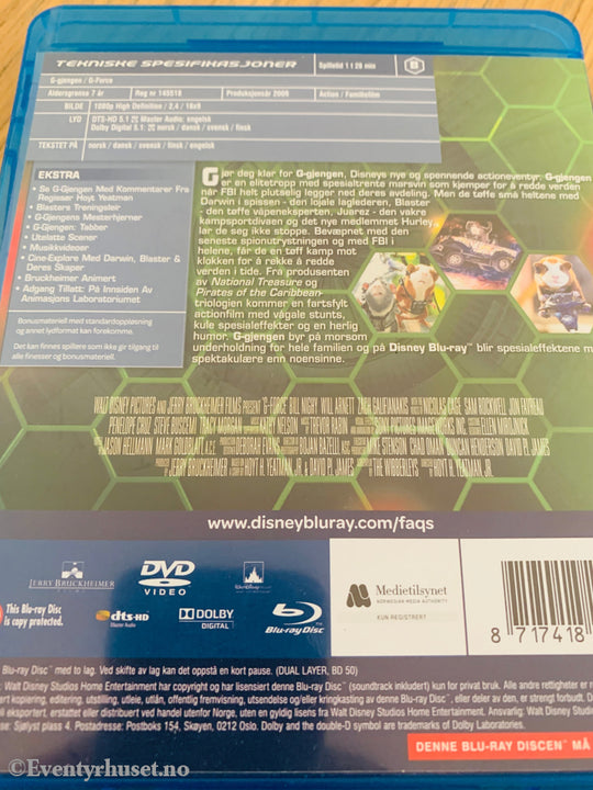 G-Gjengen (G-Force) (2009) . Blu-ray + DVD.