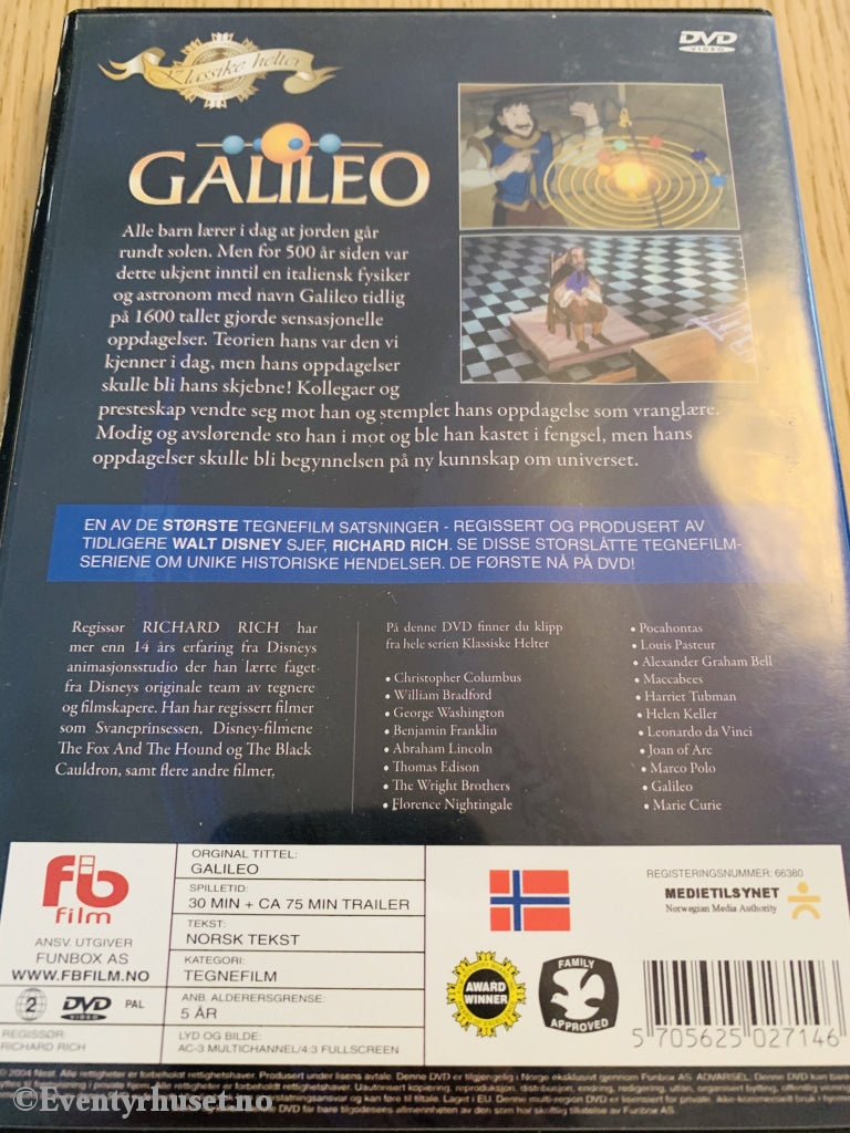 Galileo (Klassiske Helter). Dvd. Dvd
