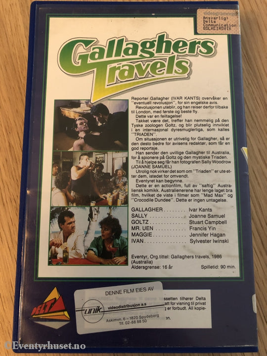 Gallaghers Travels. 1986. Vhs Big Box.
