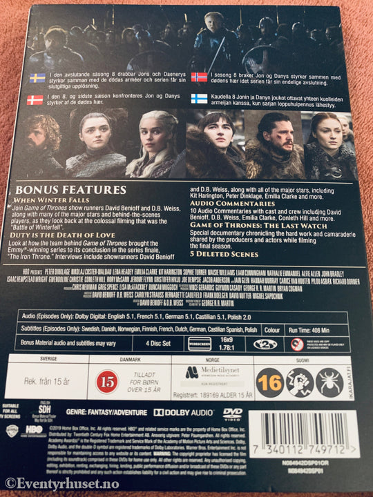 Game of Thrones The Complete Eighth Season. DVD samleboks.