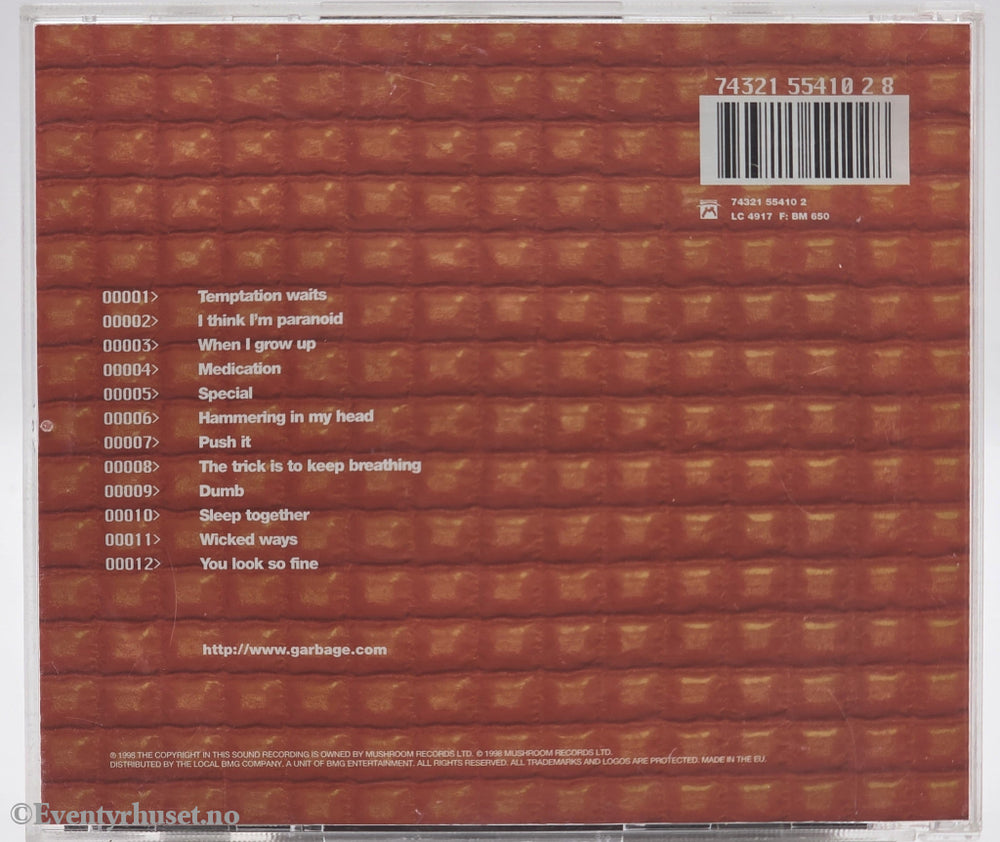 Garbage. 1998. Version 2.0. CD.