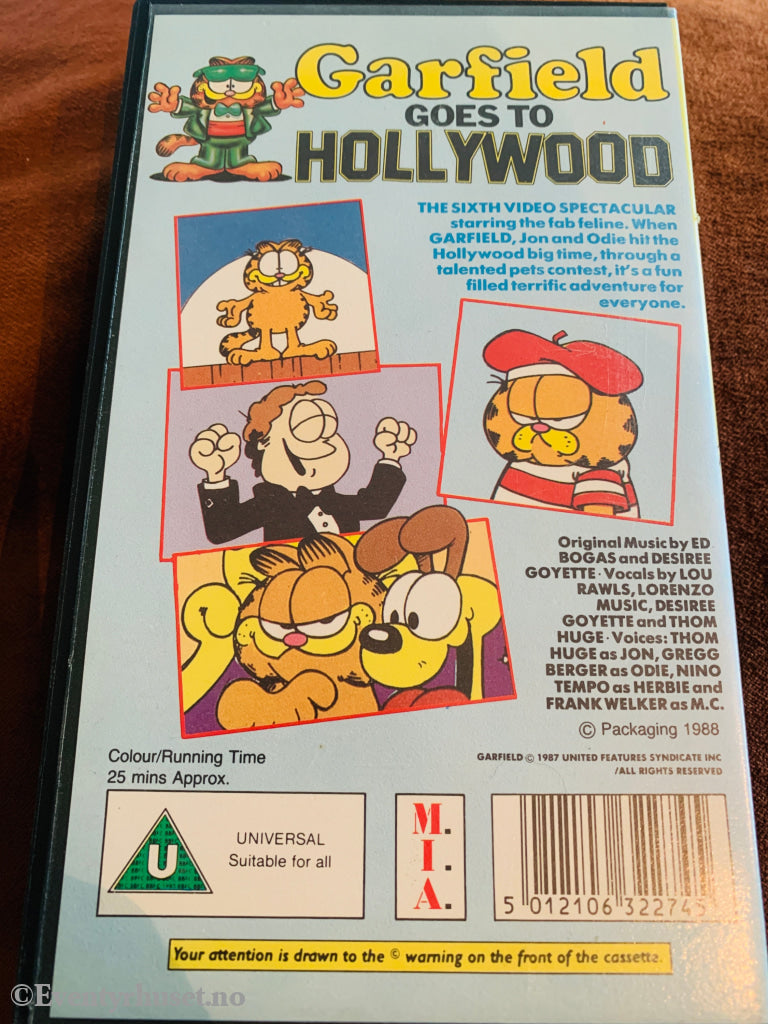 Garfield Goes to Hollywood. 1988. VHS. Solgt på Acers Mic!