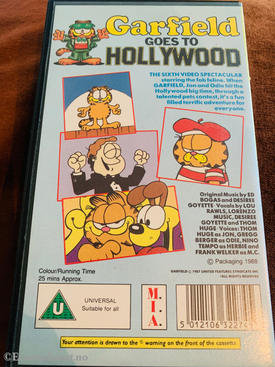 Garfield Goes to Hollywood. 1988. VHS. Solgt på Acers Mic!