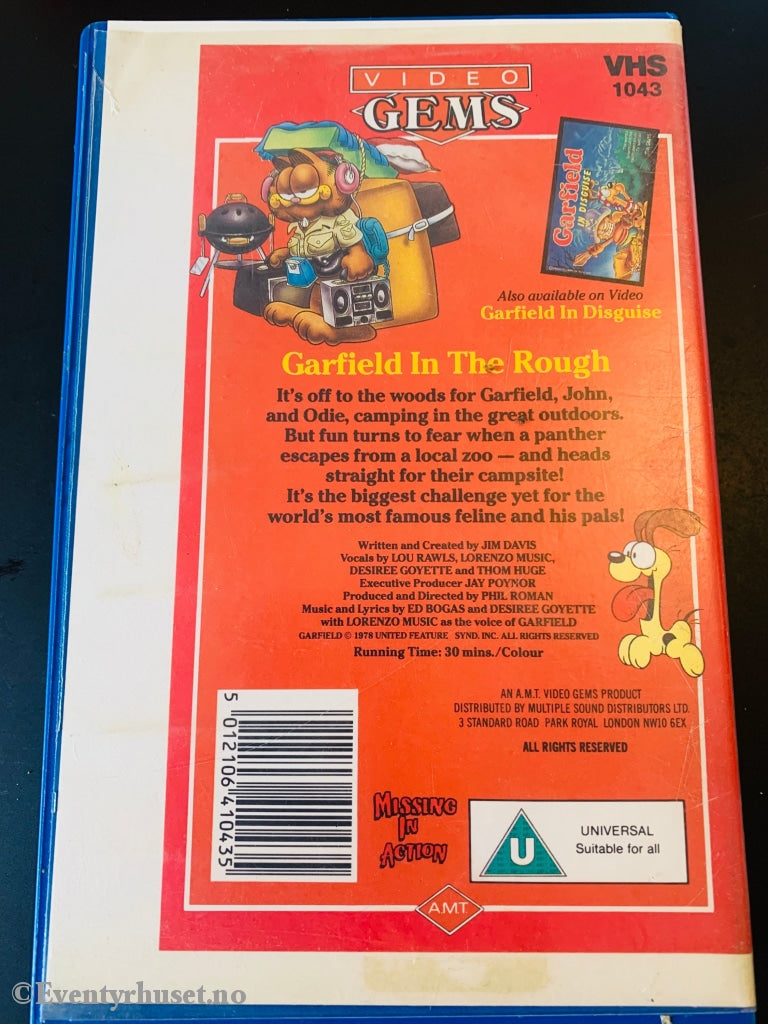 Garfield In The Rough. Vhs Big Box. Fra Norsk Utleie!