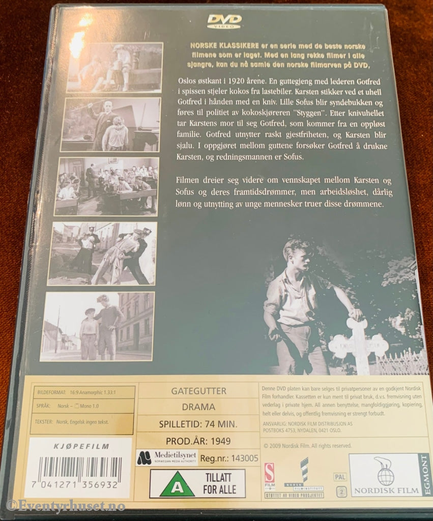 Gategutter (Norske Klassikere). 1949. Dvd. Dvd