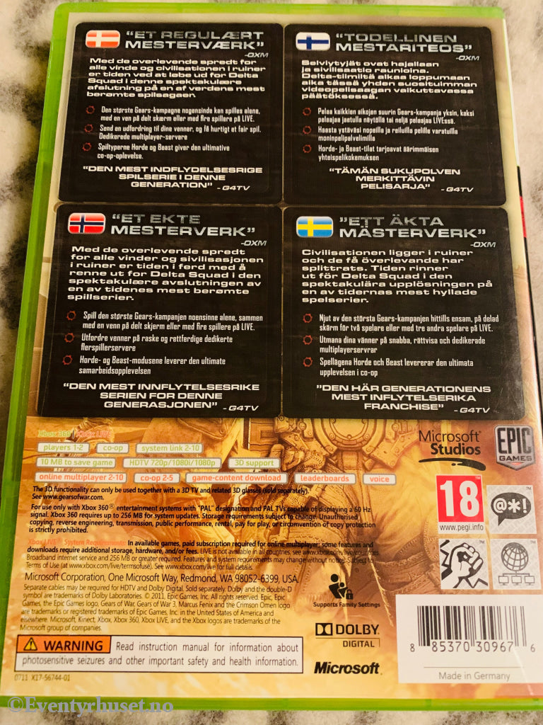 Gears Of War 3. Xbox 360. 360