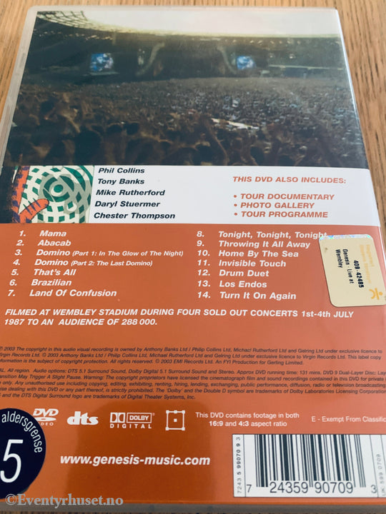 Genesis: Live at Wembley Stadium (1987/2003) . DVD