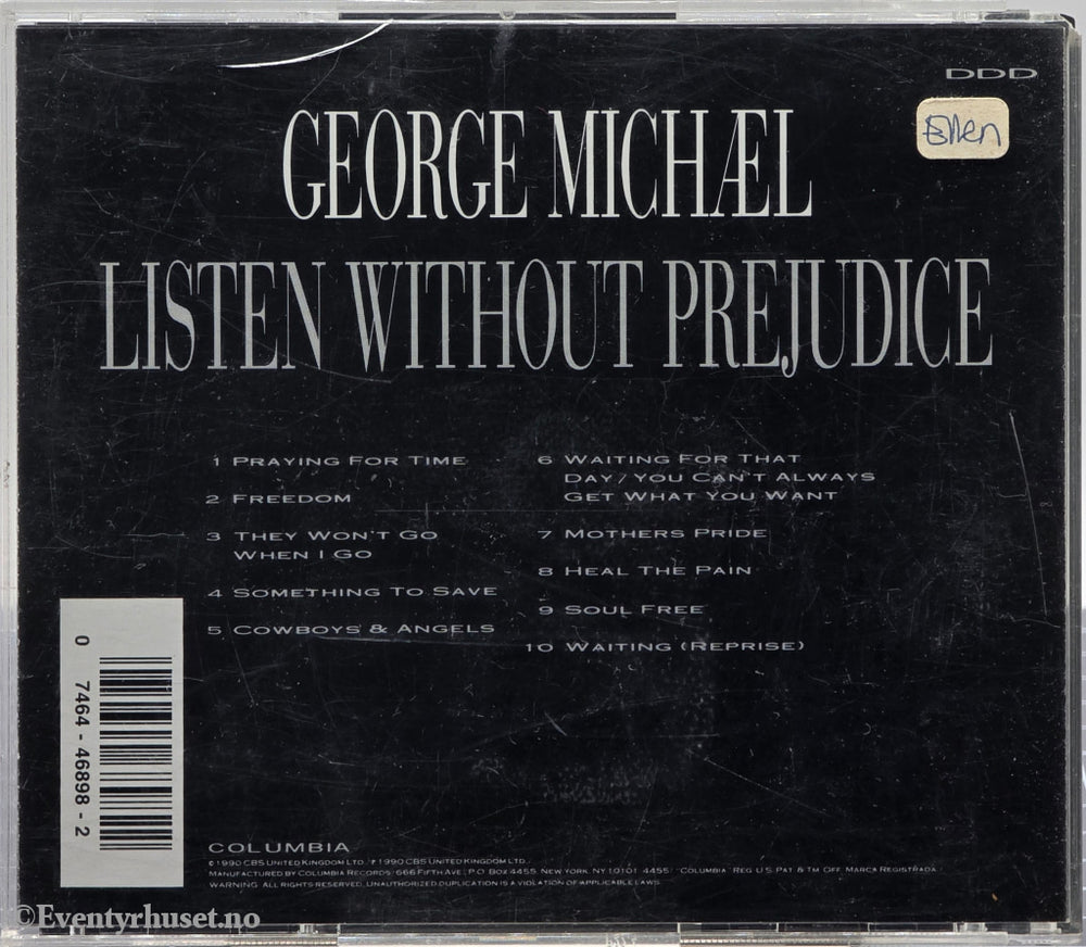 George Michael. Listen Without Prejudice Vol. 1. Musikk-CD.