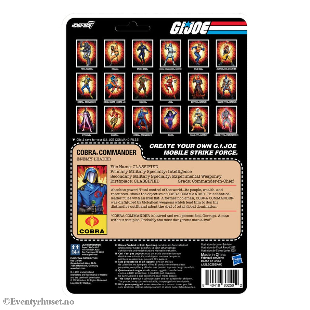 GI Joe ReAction+ Action Figure Wave 06 Cobra Commander (Movie Black Cape) 10 cm Toys