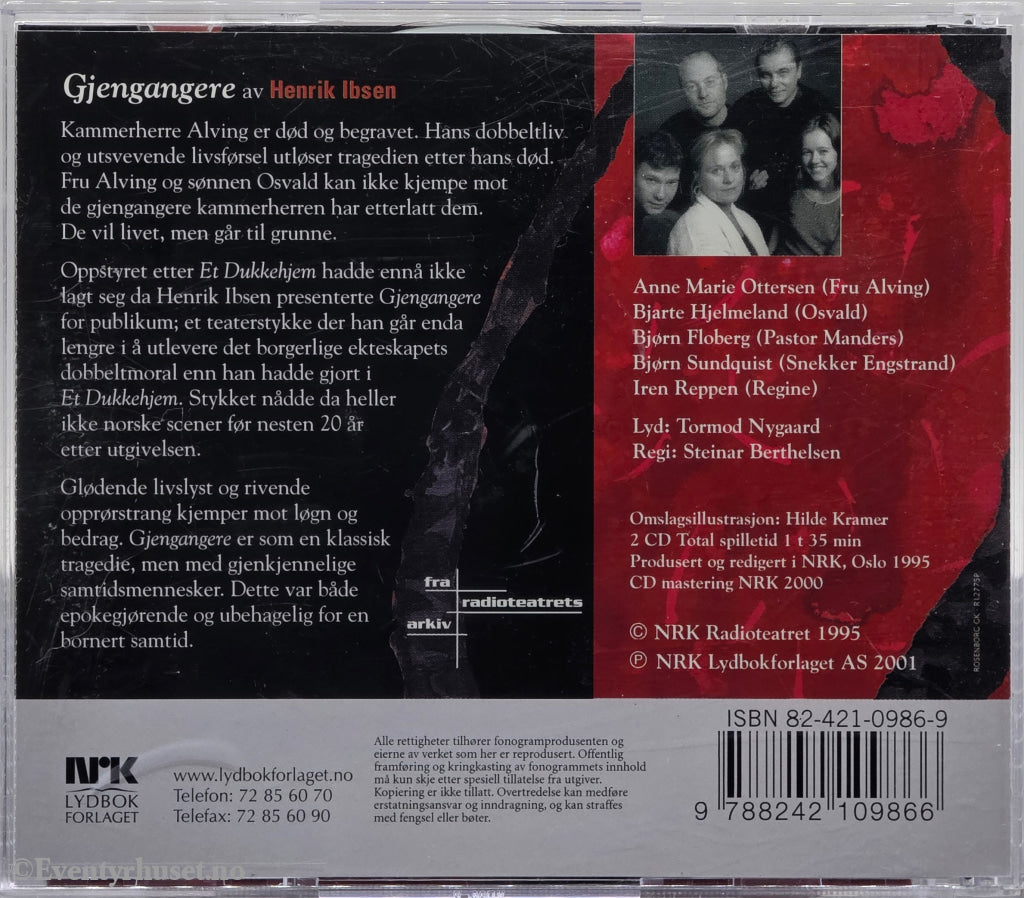 Gjengangere – Henrik Ibsen. 1999. Lydbok på CD.