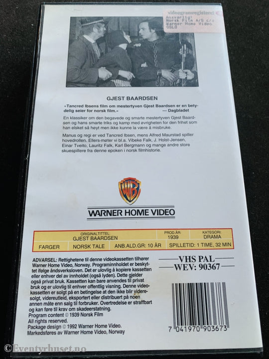 Gjest Baardsen. 1939. Vhs. Vhs