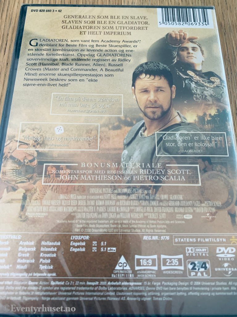 Gladiator (2000). DVD. Ny i plast!