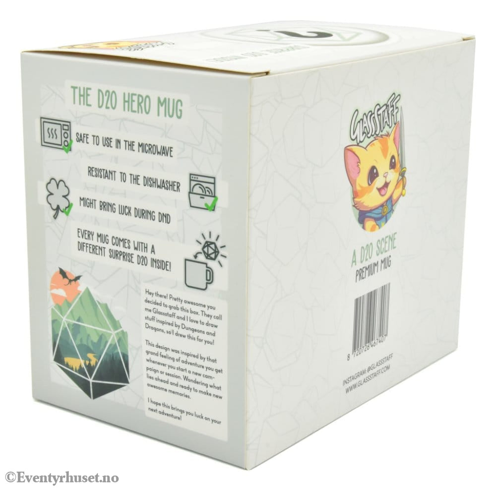 Glassstaff Gift Set Mug & Dice D20 A D20 Scene Home & Gifts