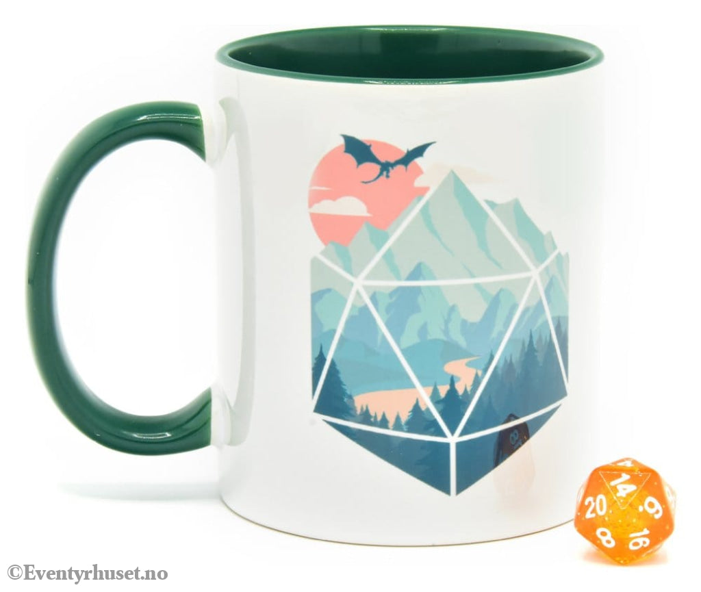 Glassstaff Gift Set Mug & Dice D20 A D20 Scene Home & Gifts