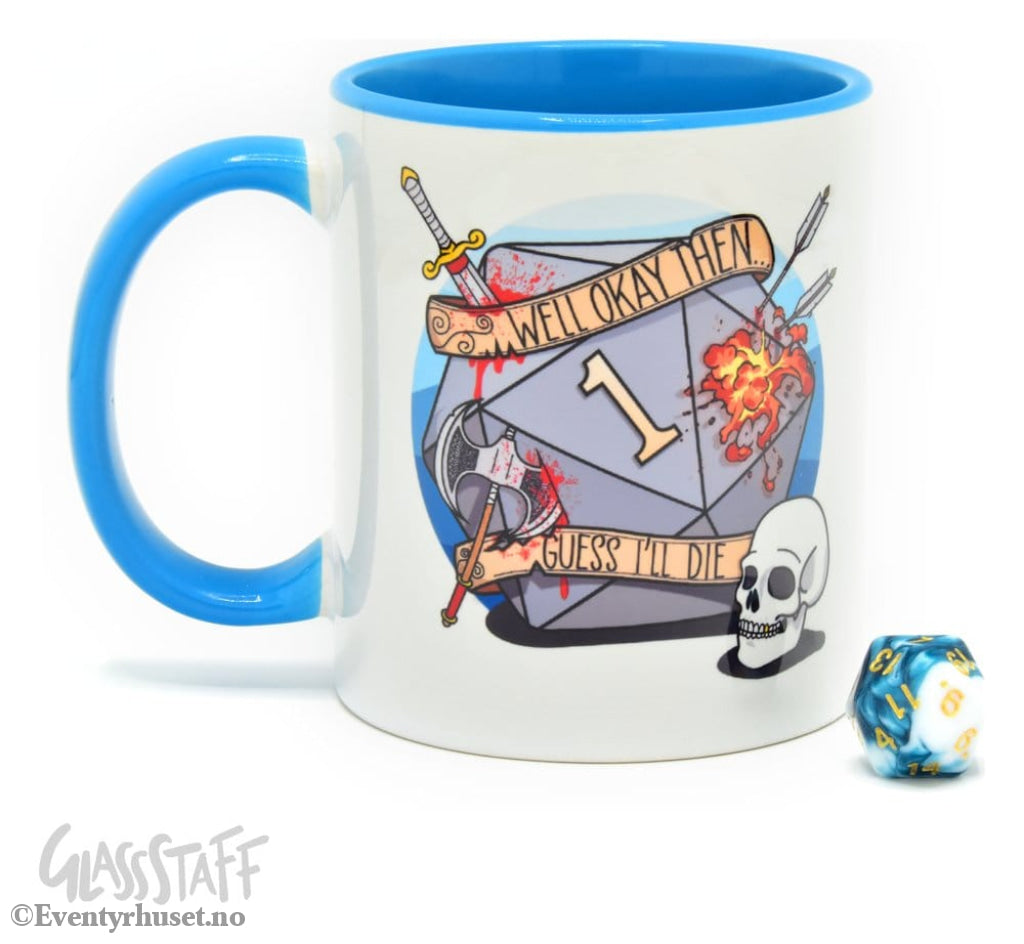 Glassstaff Gift Set Mug & Dice D20 Guess I’ll Die Home & Gifts