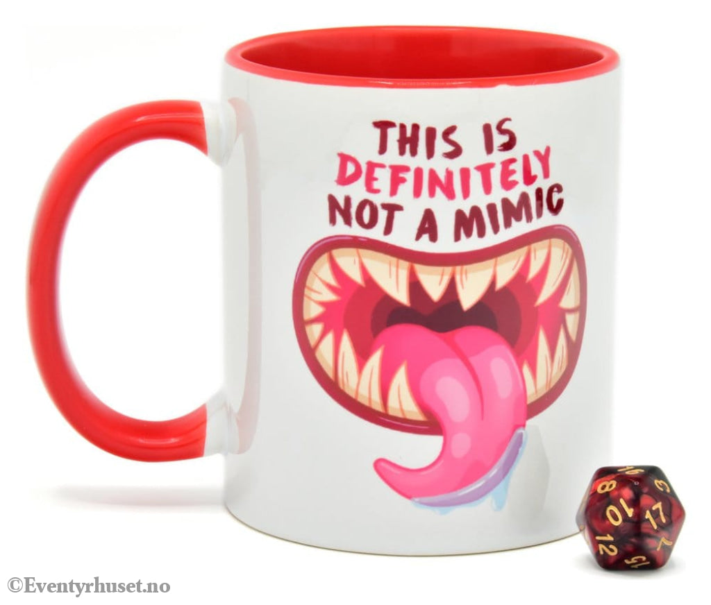 Glassstaff Gift Set Mug & Dice D20 Not a Mimic Home & Gifts