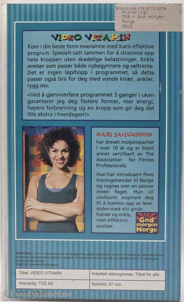 God morgen Norge: Video Vitamin (1994). VHS. Ny i plast!