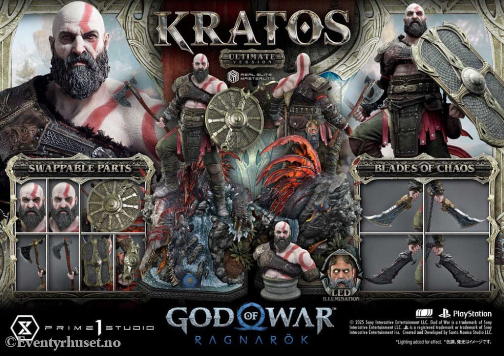 God of War: Ragnarok Real Elite Masterline Series Statue 1/3 Kratos Ultimate Bonus Version 95 cm Collectibles