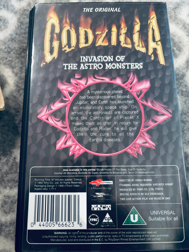 Godzilla - Invasion of the Astro Monsters. 1965. VHS. VHS Big Box