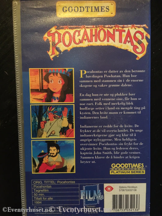 Pocahontas (Goodtimes Presenterer). 1994. Vhs. Vhs