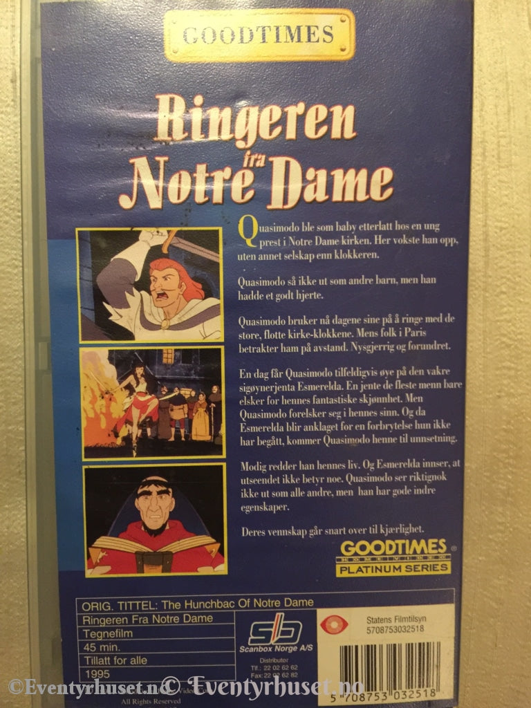 Ringeren Fra Notre Dame (Goodtimes Presenterer). 1995. Vhs. Vhs