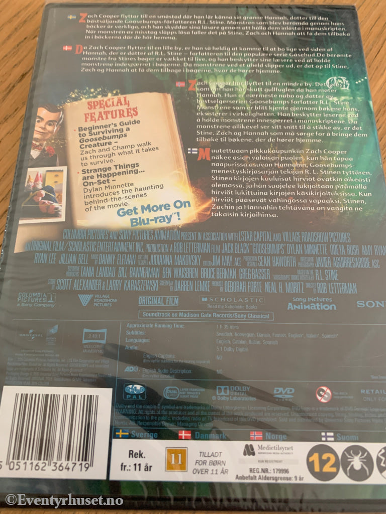 Goosebumps . 2015 . DVD. Ny i plast!