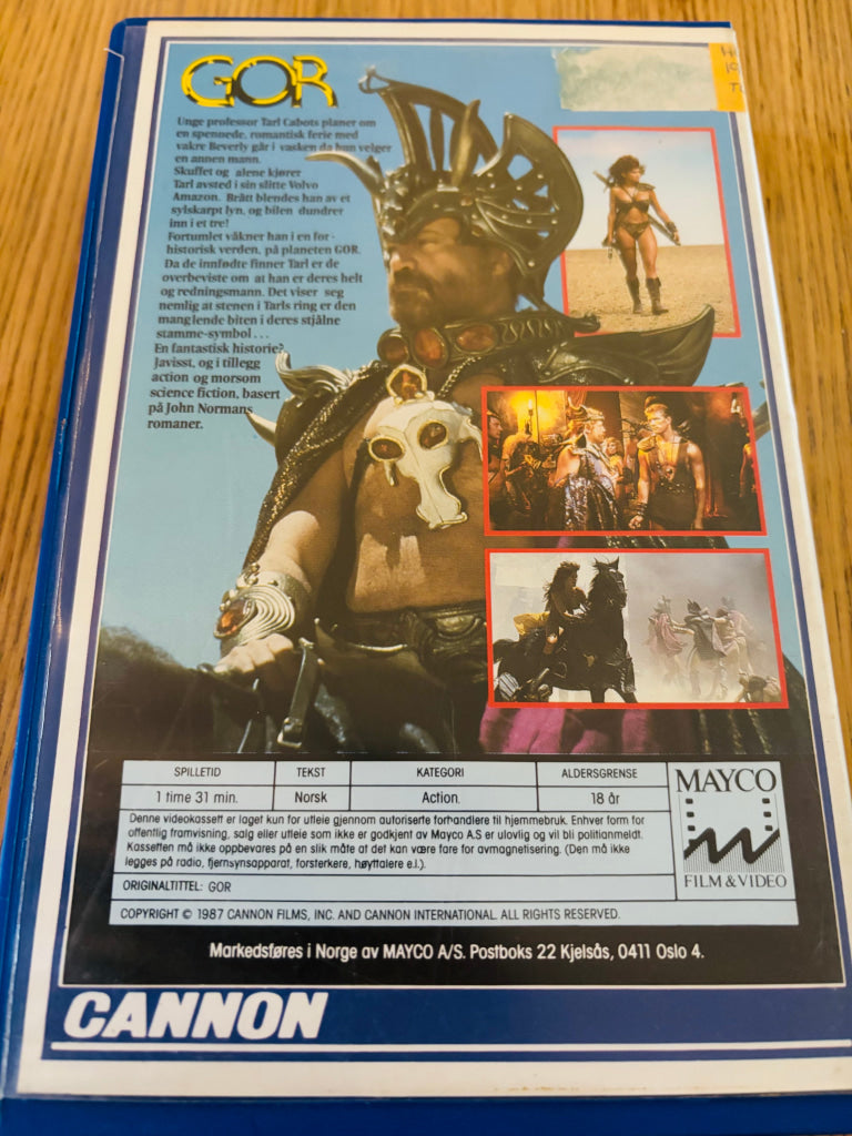 Gor: Barbarenes Planet. VHS Big Box.
