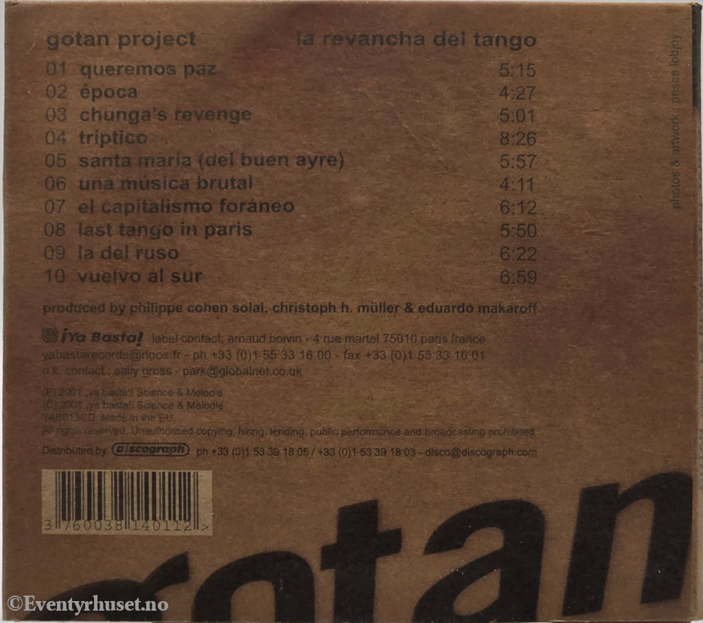 Gotan Project, 2001, La Revancha del Tango. CD.
