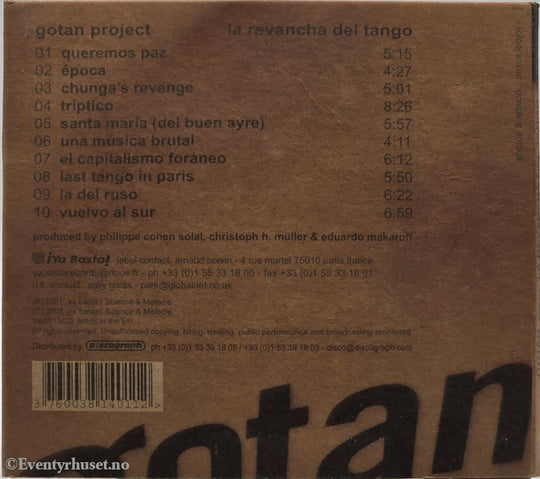 Gotan Project, 2001, La Revancha del Tango. CD.