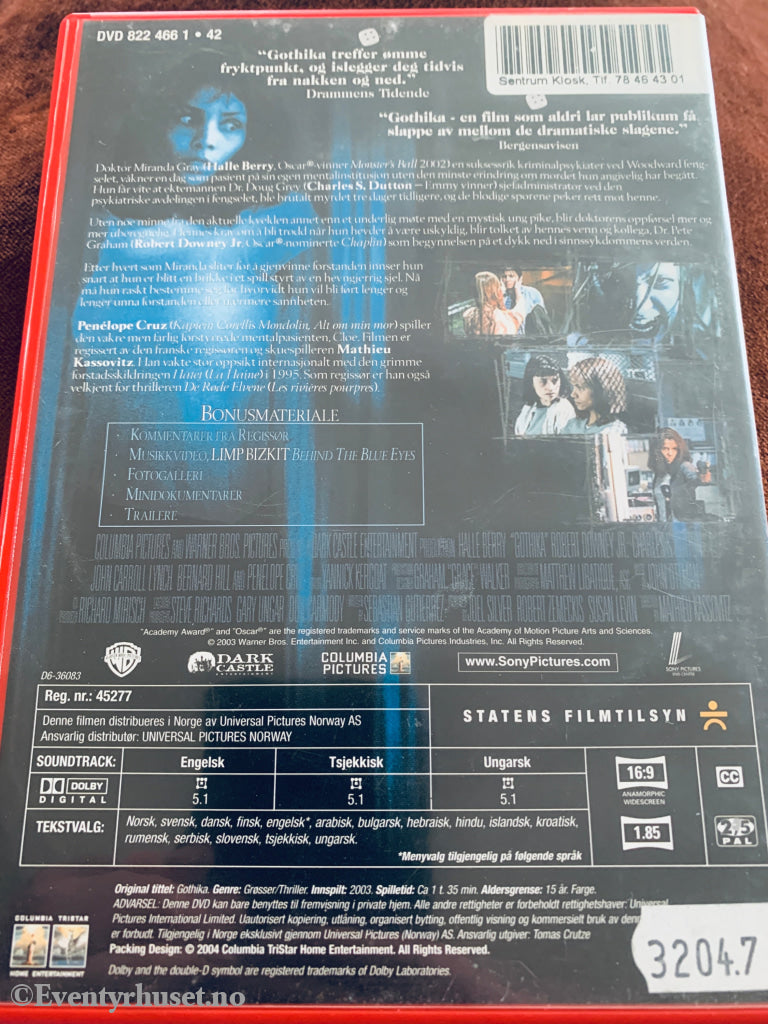 Gothika. DVD leiefilm.