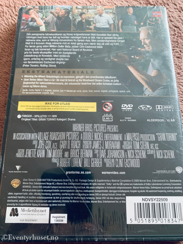 Gran Torino (2008). DVD. Ny i plast!