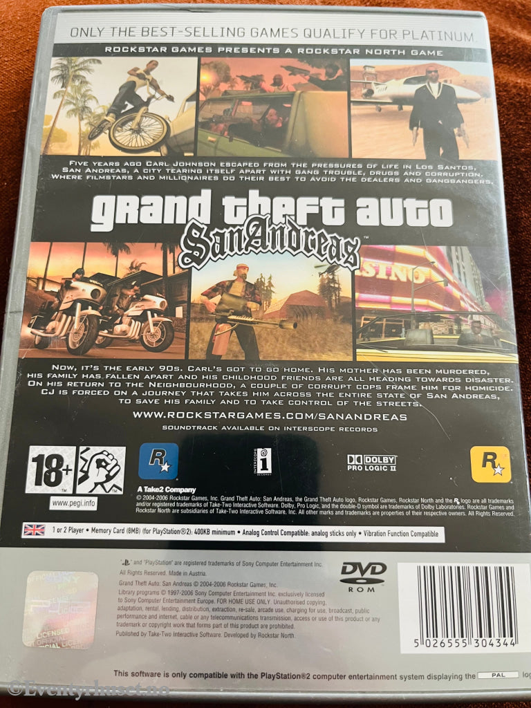Grand Theft Auto San Andreas. Ps2. Ps2