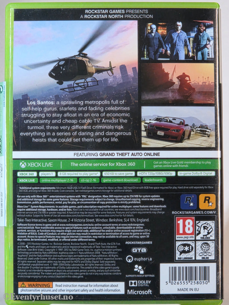 Grand Theft Auto V. Xbox 360 Manga Entertainment