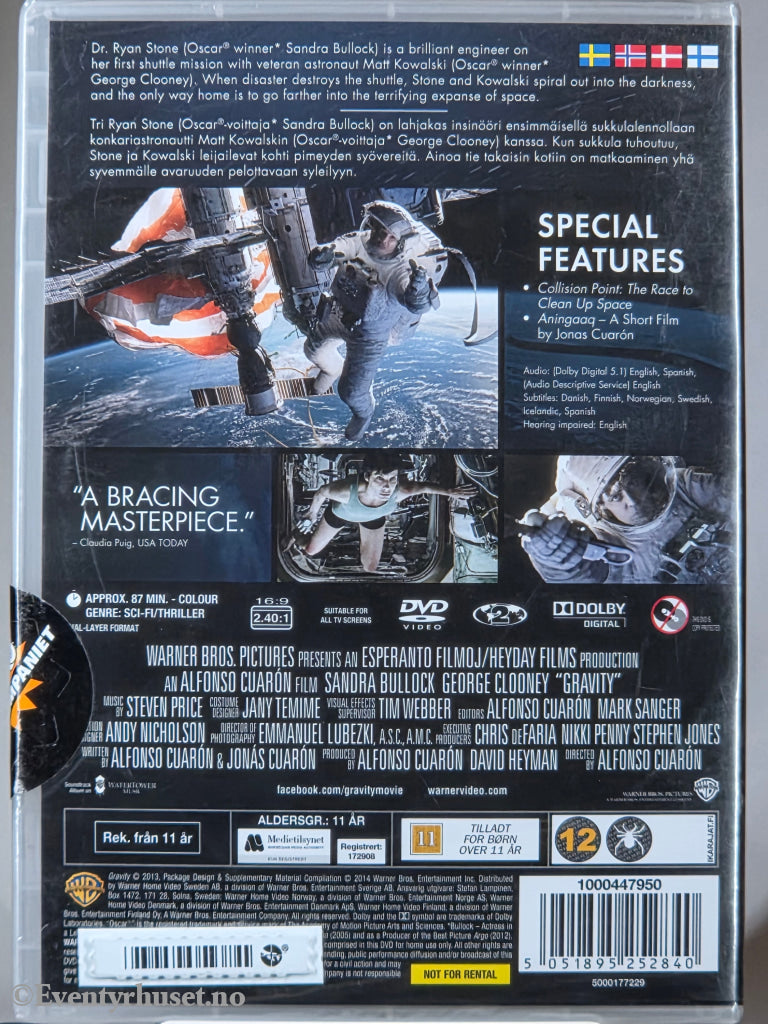 Gravity (2013). DVD. Ny i plast!